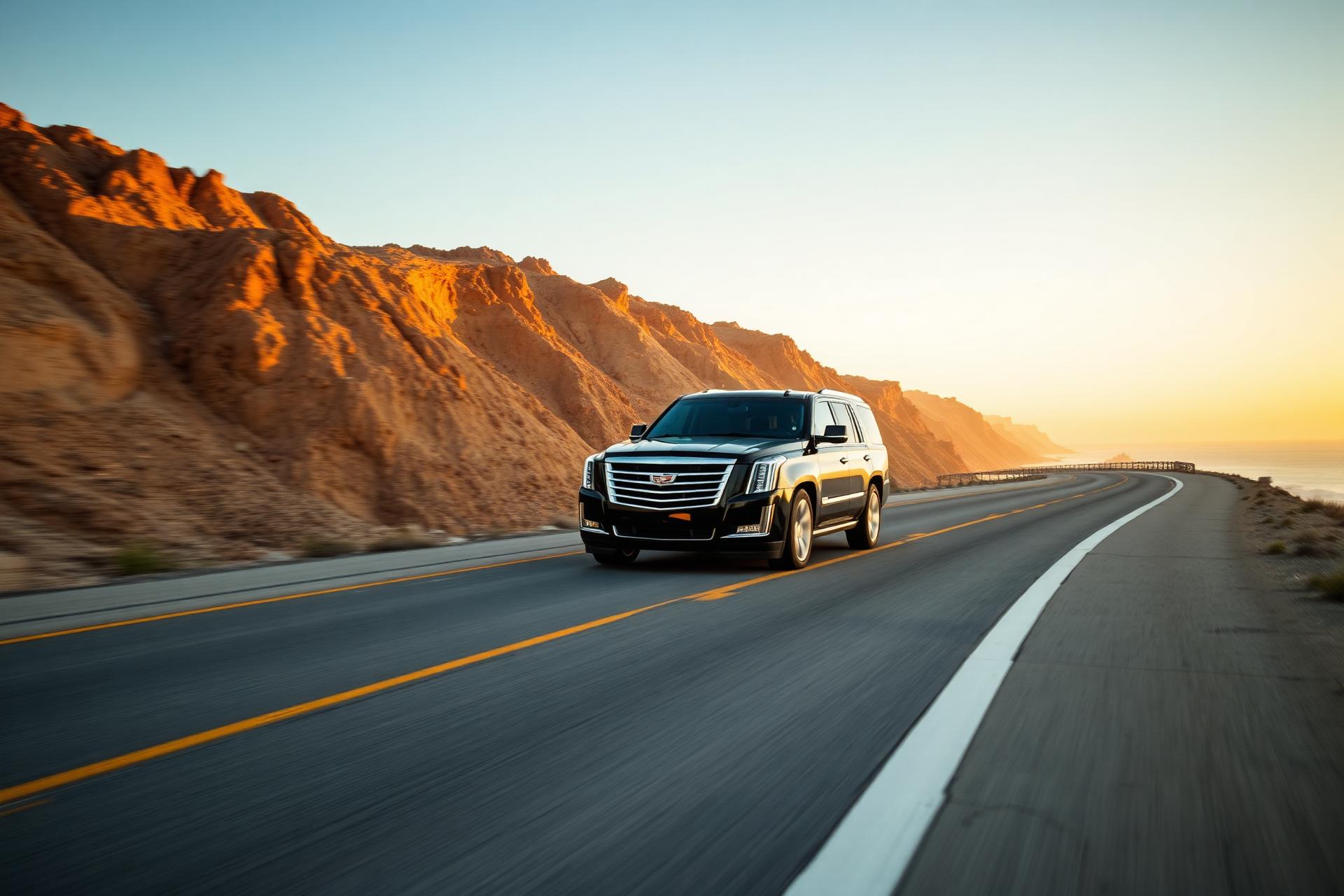 Luxury SUV on a Baja California coastal highway
